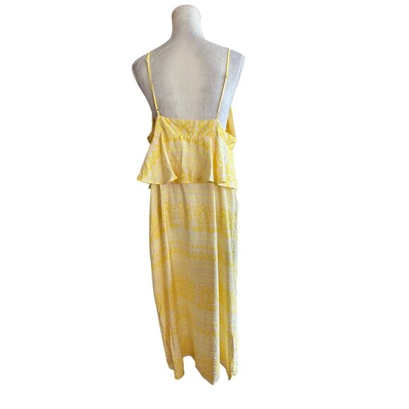 Future Collective Babydoll Yellow Maxi Dress Adjustable Straps & Ruffle Details - Picture 2 of 12